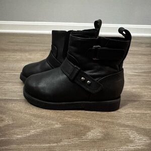 Zara Moto Kids Zip Black Ankle Boots (sz EU 22/ US 8)